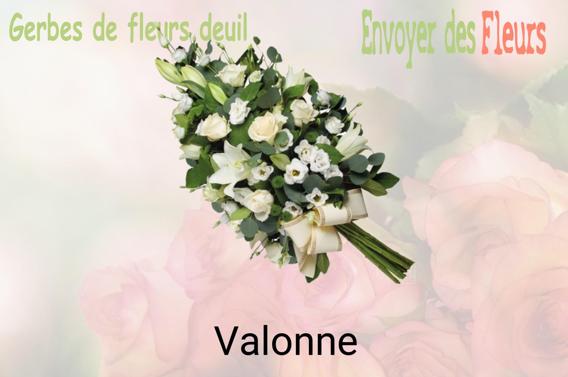 Gerbe de fleurs de deuil livrée à Valonne